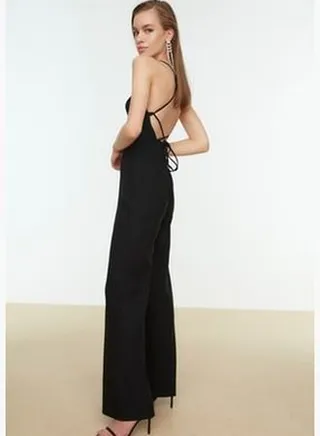 Black Woven Overalls TPRSS21TU0115