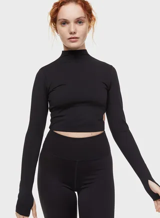 High Neck Cut Out Top