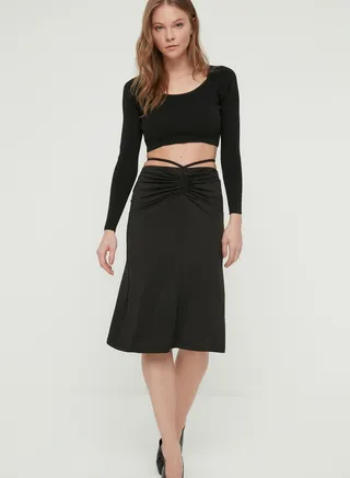High Waist Strappy Skirt