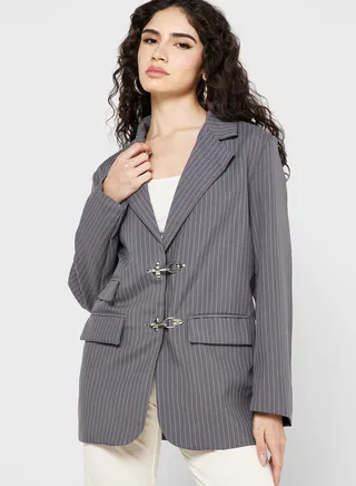 Single Breasted Striped Blazer