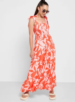 Tie Up Strap Detail Dress