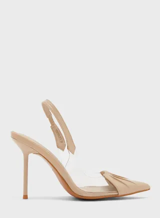 Patent And Clear Needle Heel Pointed Pump