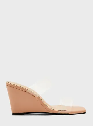 Double Transparent Strap Wedge Sandals