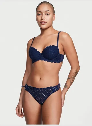 Eyelet Lace-Up Thong Panty