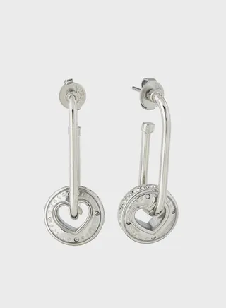 Rolling Heart Huggies Earrings