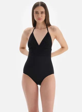 Halter Neck Ruched Swimsuit