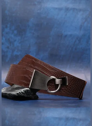 Casual Solid Stretchable PU Leather Waist Belt For Women