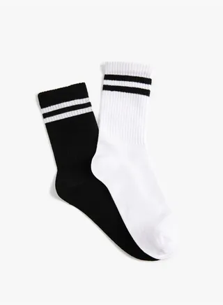 College Socks Set 2-Pack Strip Patterned Multicolor