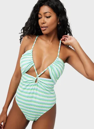 Halter Neck Cut Out Swimsuit