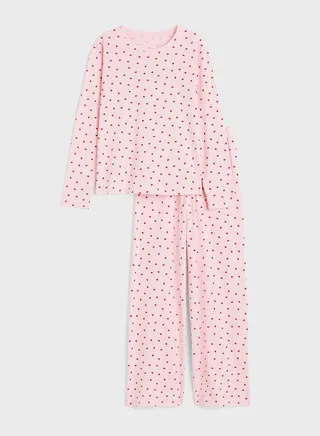 Kids Heart Print Pyjama Set