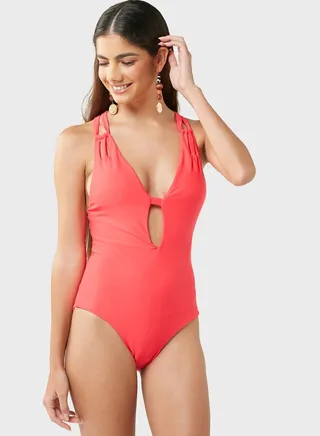 High Leg Cut Out Swimsuit