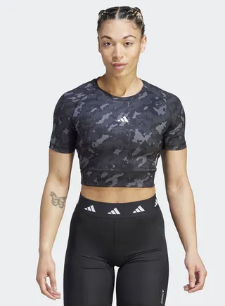 Techfit Camo Print Crop Training T-Shirt