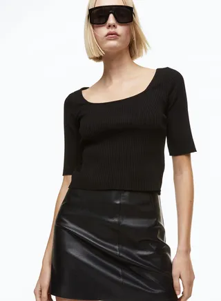 Square Neck Ribbed Top