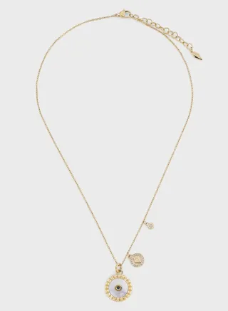 Necklace With Mother Of Pearl Inlay & Crystal