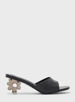 Daisy Clear Heel Mule Sandal