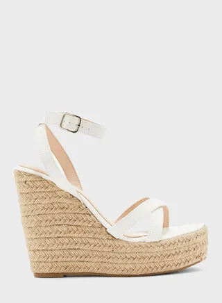 Cross-Over Ankle Strap Wedge Sandal