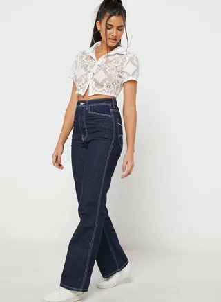 High Waist Straight Jeans