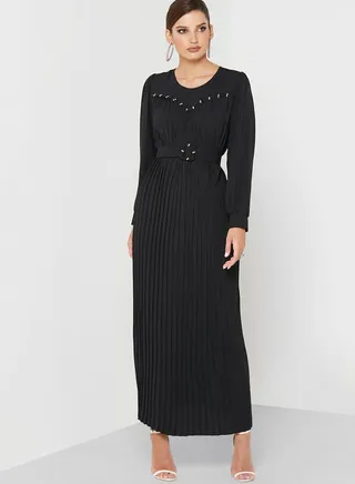 Belted Solid Dress