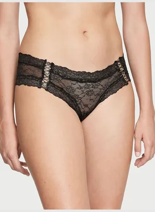 Shimmer Lace Lace-Up Cheeky Panty