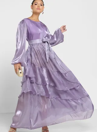 Ruffle Belted Dress