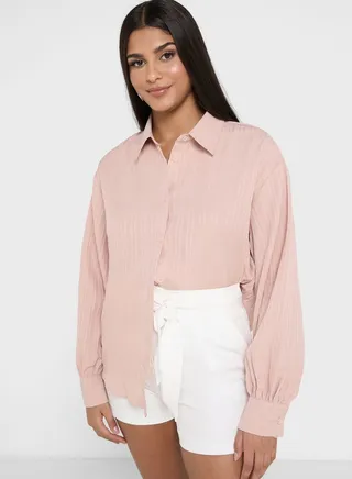 Textured Button Down Shirt