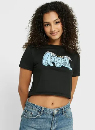 Slogan Cropped T-Shirt