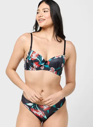 Printed T-Shirt Bra & Brief Set