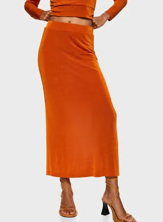 High Waist Knitted Skirt
