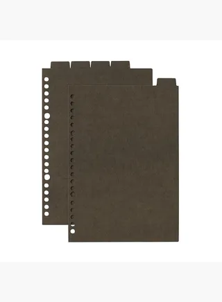 Index Paper Divider 20 Holes 5 Tabs A5,Dark Grey