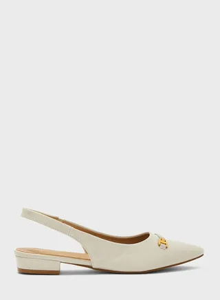 Flat Metallic Slingback Flats