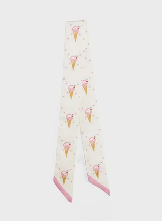 Icecream Print Silky Multipurpose Scarf