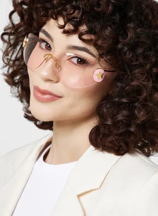 Star Trim Detail Racer Sunglasses