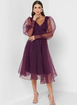 Tulle Plunge Dress