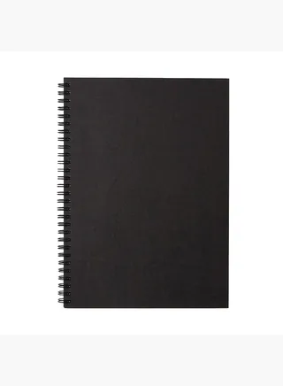 Double Ring Plain Notebook, 80 Sheets, B5, Dark Grey