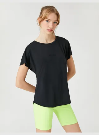 Short Sleeve Printed Modal Blended Sport T-Shirt