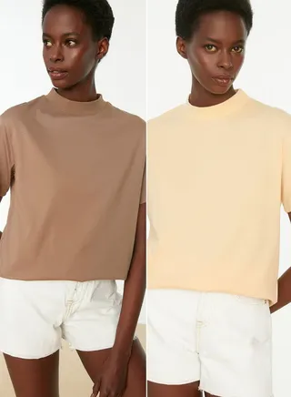 2 Pack High Neck T-Shirt