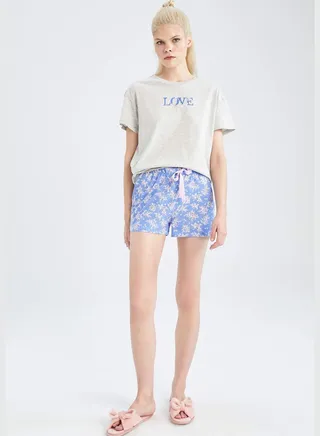 Regular Fit Short Sleeve Printed Pyjama Set