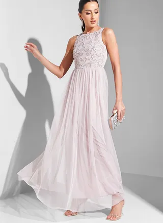 Embellished Bodice Maxi Dress