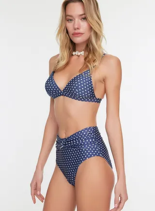 Polka Dot High Waist Bikini Bottom