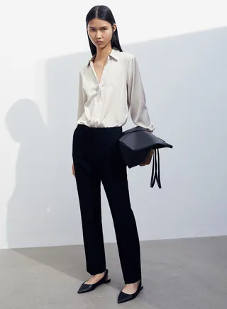 V-Neck Button Down Shirt