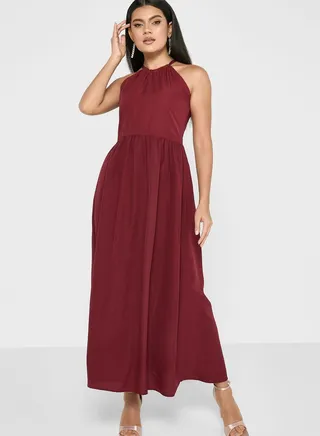 Halter Neck A-Line Dress