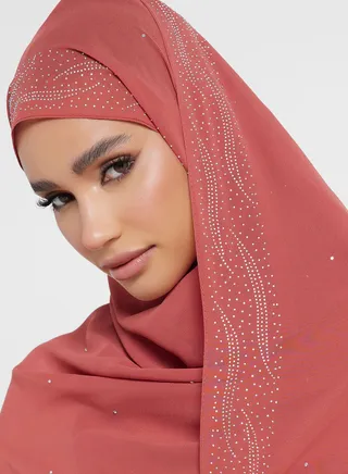 Sequin Edge Long Hijab Scarf