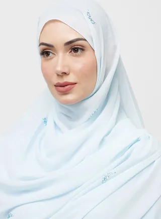 Chiffon Hijab With Stone Work