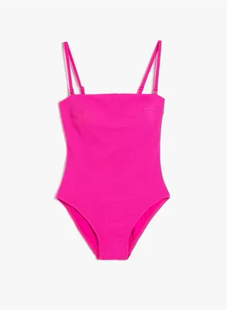 Removable Strappy Halter Neck Ruffle Basic Swimsuit