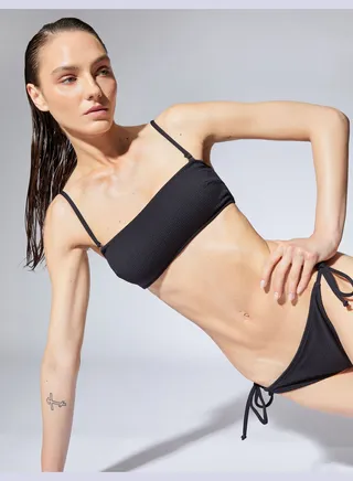 Tissued Strapless Bikini Top