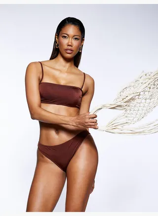 Spaghetti Strappy Padded Strapless Bikini Top