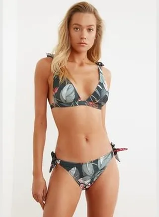 Floral Pattern Tie Low Waist Bikini Bottoms TBESS21BA0132