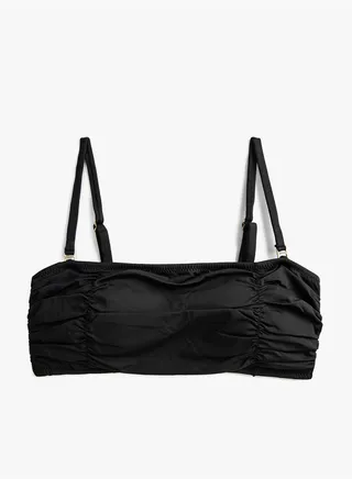 Shirred Bikini Top Thin Strappy