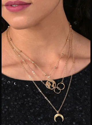 Pack of 3 Gold Plated Designer Pendant Chain