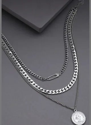 Pack of 3 Designer Silver Plated Chains